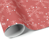 Red Snowflake Wrapping Paper Geschenkpapier (Rolleneckpunkt)
