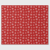 Red Snowflake Wrapping Paper Geschenkpapier (Flach)