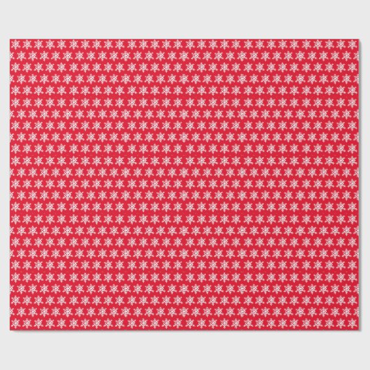 Red Snowflake Wrapping Paper Geschenkpapier (Flach)
