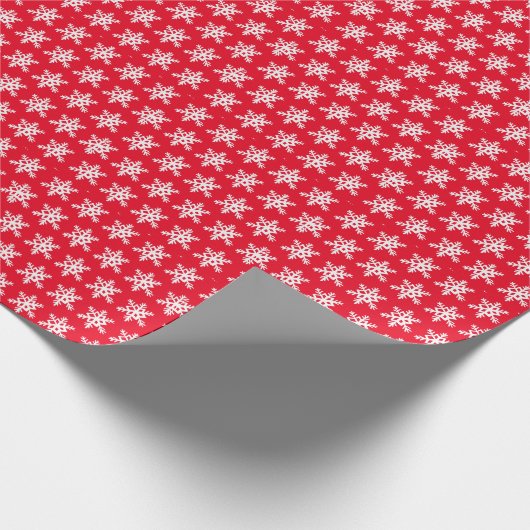 Red Snowflake Wrapping Paper Geschenkpapier (Ecke)