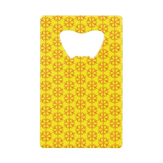 Red Snowflake Yellow Background angepasst Geldbeutel Flaschenöffner (Vorderseite)