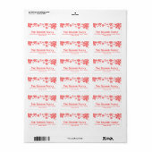 Red Snowflakes Adressetikett (Vorne)