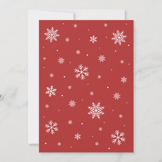 Red Snowflakes Baby Es ist kalt Outside Baby Dusch Einladung (Rückseite)