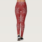 Red Snowflakes Christmas Sweater Strick Pattern Leggings (Rückseite)