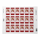 Red Snowflakes FOTO Weihnachten Rücksendeadresse Adressaufkleber (Vorne)