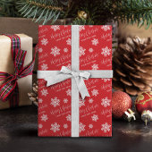 Red Snowflakes Frohe Weihnachtsschrift Custom Geschenkpapier