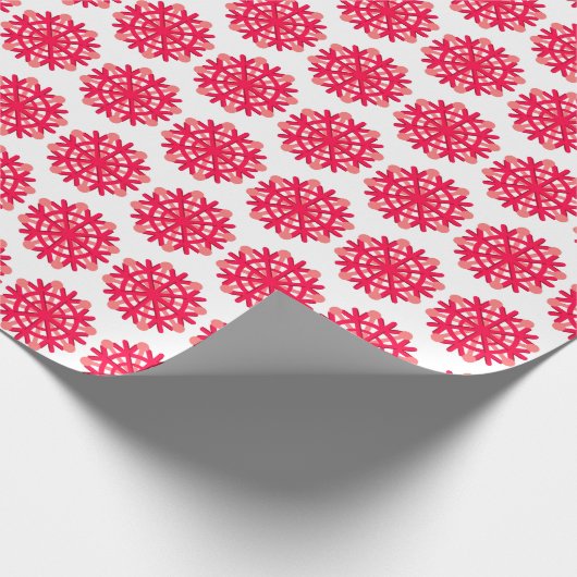 Red Snowflakes Holiday Geschenkpapier (Ecke)