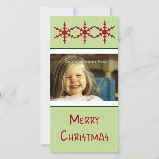 Red SnowFlakes individuell anpassbare Fotokarte Feiertagskarte (Vorderseite)
