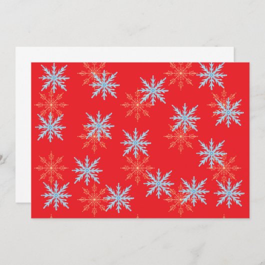 Red Snowflakes Merry Christmas Script with 2026 Wr Einladung (Vorne/Hinten)