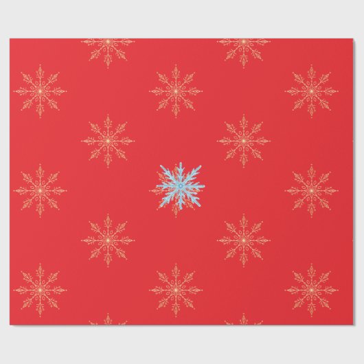 Red Snowflakes Merry Christmas Script with 2026 Wr Geschenkpapier (Flach)