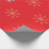Red Snowflakes Merry Christmas Script with 2026 Wr Geschenkpapier (Ecke)