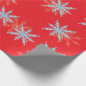 Red Snowflakes Merry Christmas Script with 2026 Wr Geschenkpapier (Ecke)