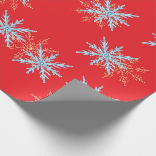 Red Snowflakes Merry Christmas Script with 2026 Wr Geschenkpapier (Ecke)