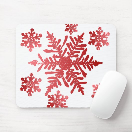 Red Snowflakes Mouse Pad Mousepad (Mit Mouse)