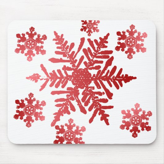 Red Snowflakes Mouse Pad Mousepad (Vorne)