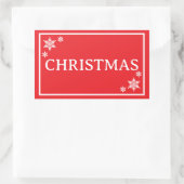 Red Snowflakes Simple Christmas Word Rechteckiger Aufkleber (Tasche)