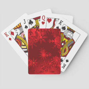 Red Snowflakes Spielkarten