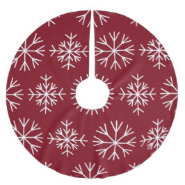 Red Snowflakes Weihnachten Polyester Weihnachtsbaumdecke