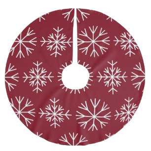 Red Snowflakes Weihnachten Polyester Weihnachtsbaumdecke