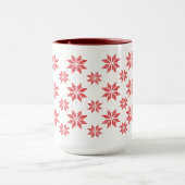 Red Snowflakes Weihnachten Tasse (Zentrum)