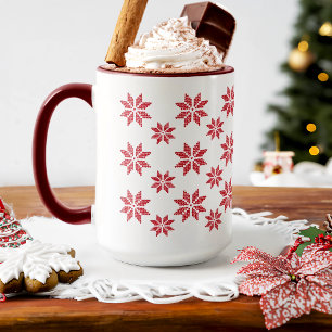 Red Snowflakes Weihnachten Tasse