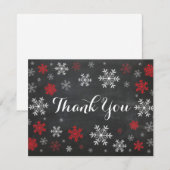 Red Snowflakes Winter Chalkboard Danke Karte (Vorne/Hinten)