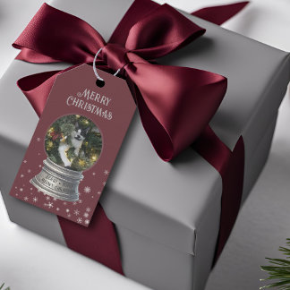 Red Snowglobe Snowflake Foto Geschenkanhänger