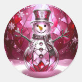 Red Snowman Snowflakes Holiday Sticker (Vorderseite)