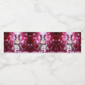 Red Snowman Snowflakes Holiday Wasserflaschenetikett (Einzelnes Label)