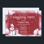 Red Snowman Snowy Christmas Party Holiday Einladung<br><div class="desc">Beautiful Red Snowman Snowy Weihnachtsfeiertag Party Einladung</div>