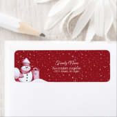 Red Snowman Snowy Weihnachtsferien Rücksendeadress (Insitu)