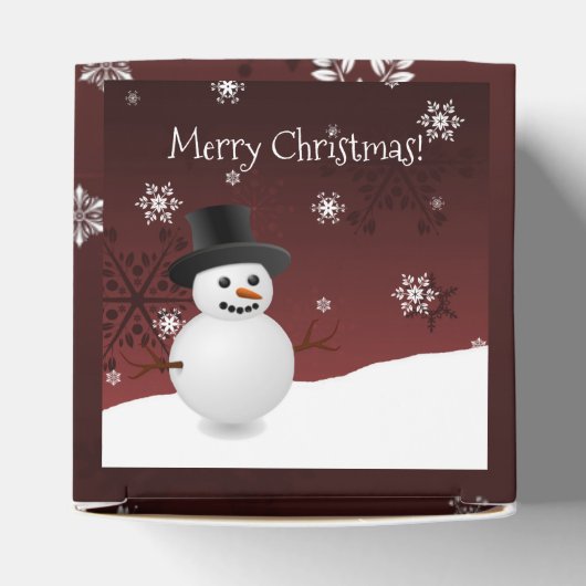 Red Snowman Winter Landschaft Weihnachten Gefallen Geschenkschachtel (Oben)