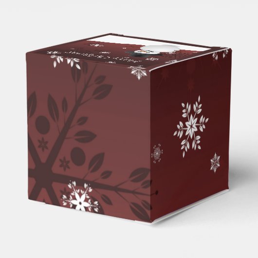 Red Snowman Winter Landschaft Weihnachten Gefallen Geschenkschachtel (Rückseite)