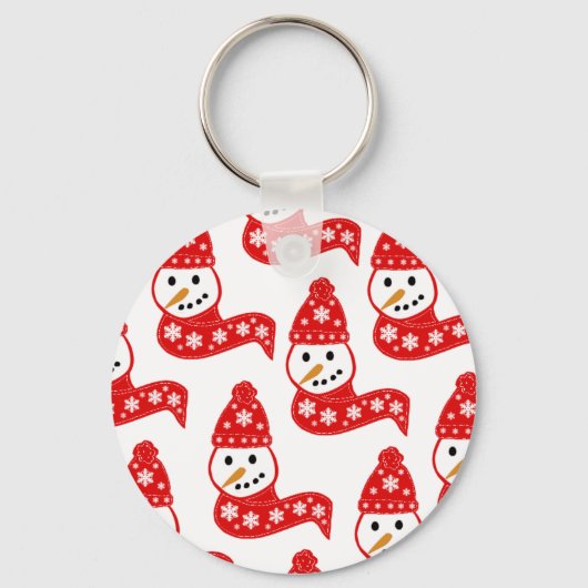 Red Snowmen Scarves Schlüsselanhänger (Vorderseite)