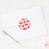 Red Snowmen Scarves Stickers (Umschlag)