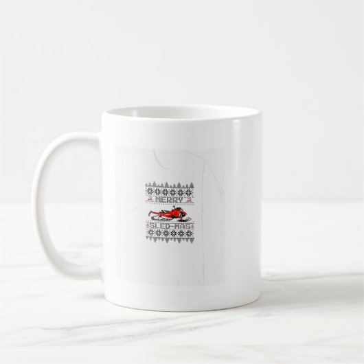 Red Snowmobile Holiday Sweater Merry Sledmas Ugly Kaffeetasse (Links)
