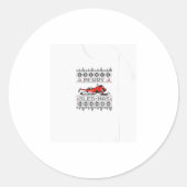 Red Snowmobile Holiday Sweater Merry Sledmas Ugly  Runder Aufkleber (Vorderseite)