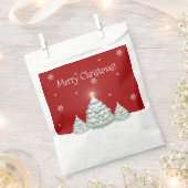 Red Snowy Christmas Tree Favor Bags Geschenktütchen (Ausgeschnitten)