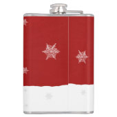 Red Snowy Christmas Tree Flask Flachmann (Rückseite)