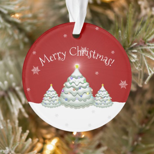 Red Snowy Christmas Tree Ornament (Baum)