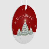 Red Snowy Christmas Tree Ornament (Vorderseite)