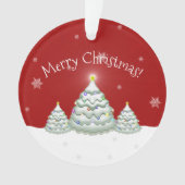 Red Snowy Christmas Tree Ornament (Vorderseite)