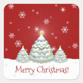 Red Snowy Christmas Tree Sticker (Vorderseite)