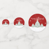 Red Snowy Christmas Tree Table Confetti Konfetti (Rückseiten)