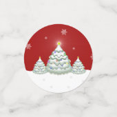 Red Snowy Christmas Tree Table Confetti Konfetti (Klein Vorderseite)