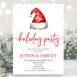 Red Snowy Santa Hat Christmas Holiday Party Einladung<br><div class="desc">This is a Red Snowy Santa Hat Christmas Holiday Party Invitation!</div>