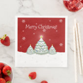 Red Snowy Weihnachtsbaumpapier Napkin Serviette (Beispiel)