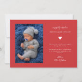 Red So sehr frohe Holiday Baby Foto Ankündigung (Rückseite)