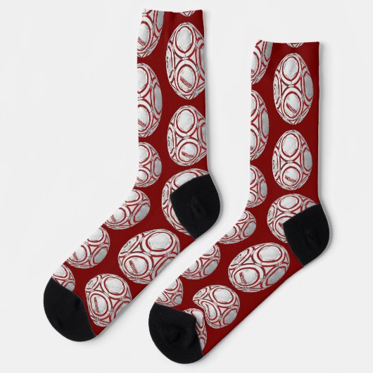 Red Soccer Ball Football Crazy Socks Socken (Linkes Detail)