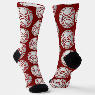 Red Soccer Ball Football Crazy Socks Socken